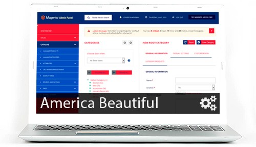 Wunderadmin Magento admin theme - America Beautiful color scheme