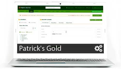 Wunderadmin Magento admin theme - Patrick's Gold color scheme