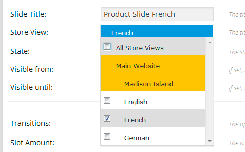 Multi Language Revolution Slider for Magento - French