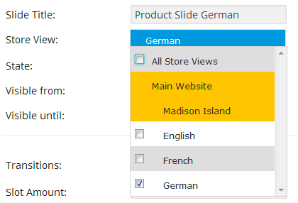 Multi Language Revolution Slider for Magento - German