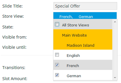 Multi Language Revolution Slider for Magento - German and French
