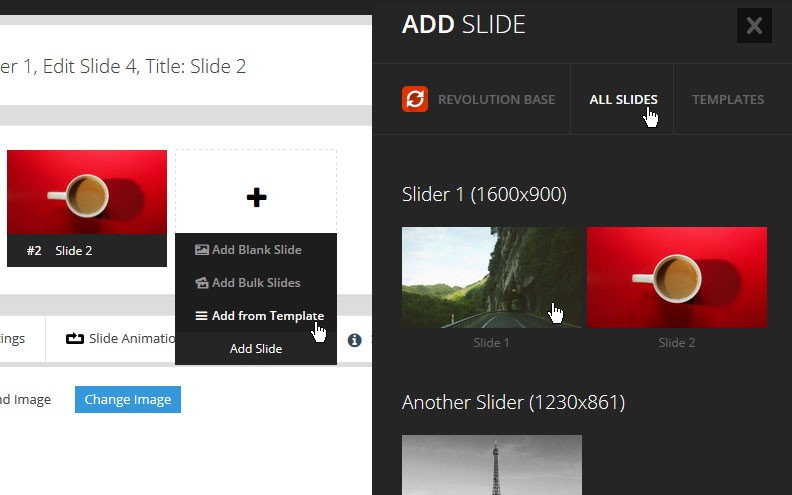 Magento Slider Revolution 5 Add Slide Templates