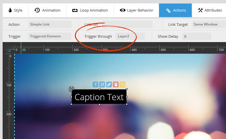 Magento Slider Revolution 5 Layers Actions