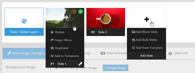 Magento Slider Revolution 5 Slide Editor Options