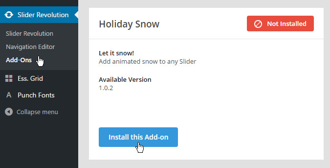 Add-On: Holiday Snow - Slider Revolution Magento  Extension Documentation