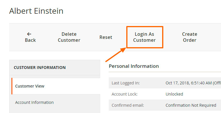 Magento 2 Login As Customer